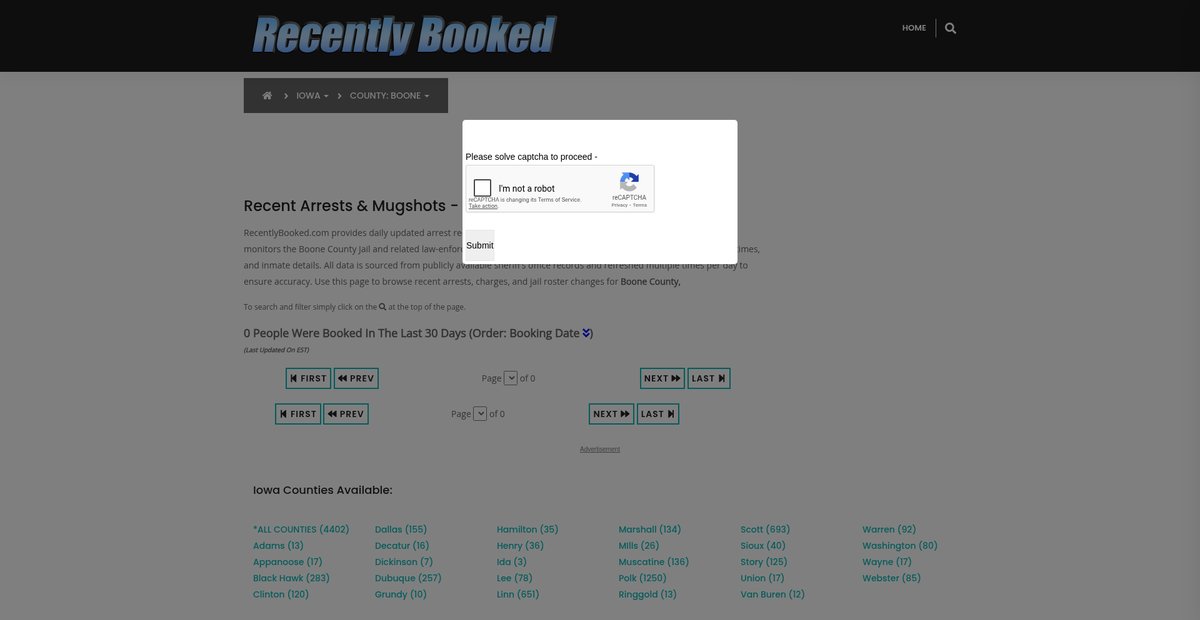 Preview of recentlybooked.com