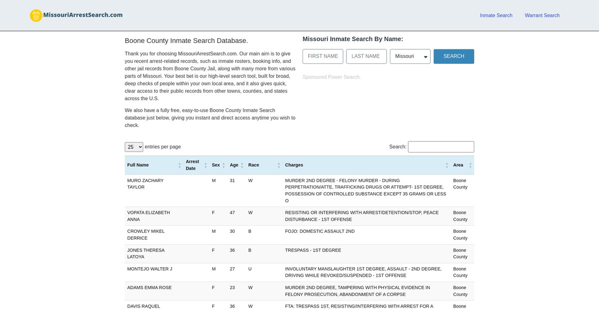 Preview of missouriarrestsearch.com