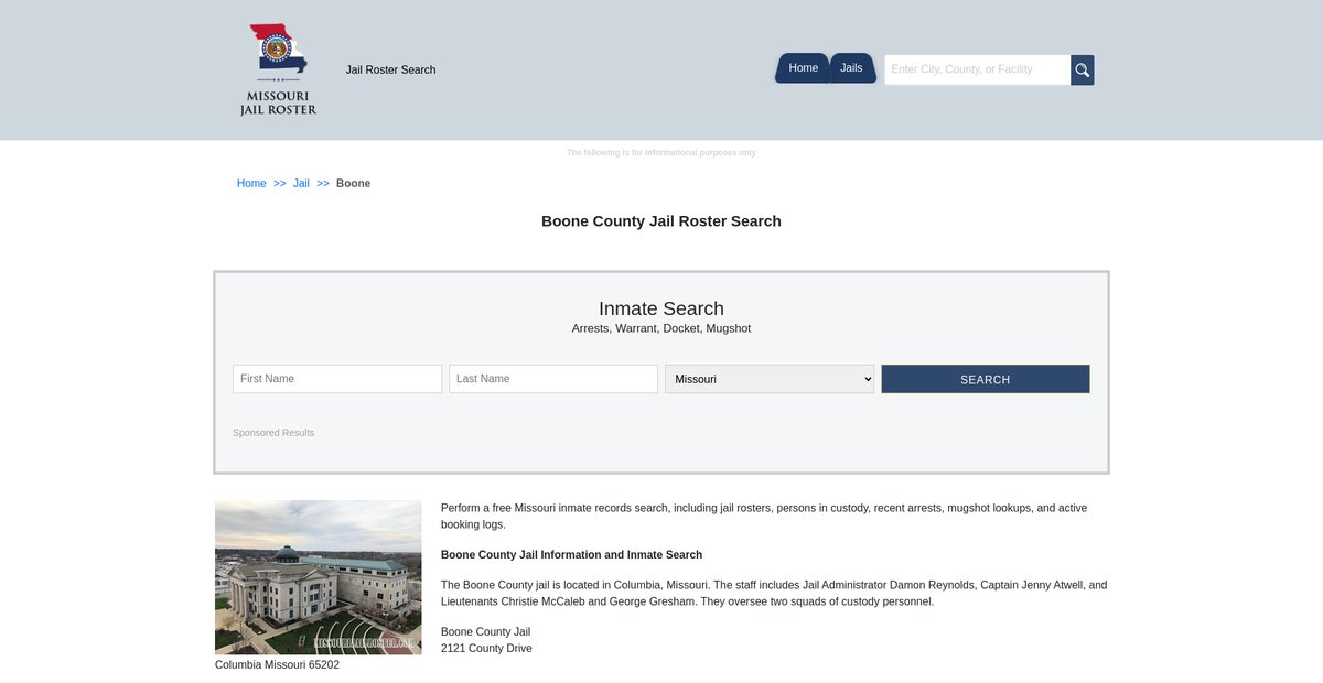 Preview of missourijailroster.com