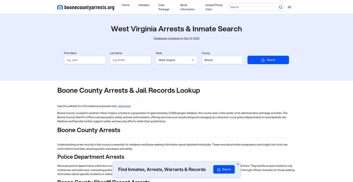 Preview of boonecountyarrests.org