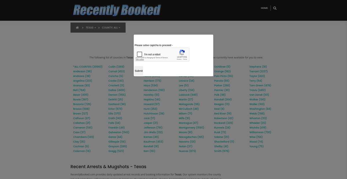 Preview of recentlybooked.com