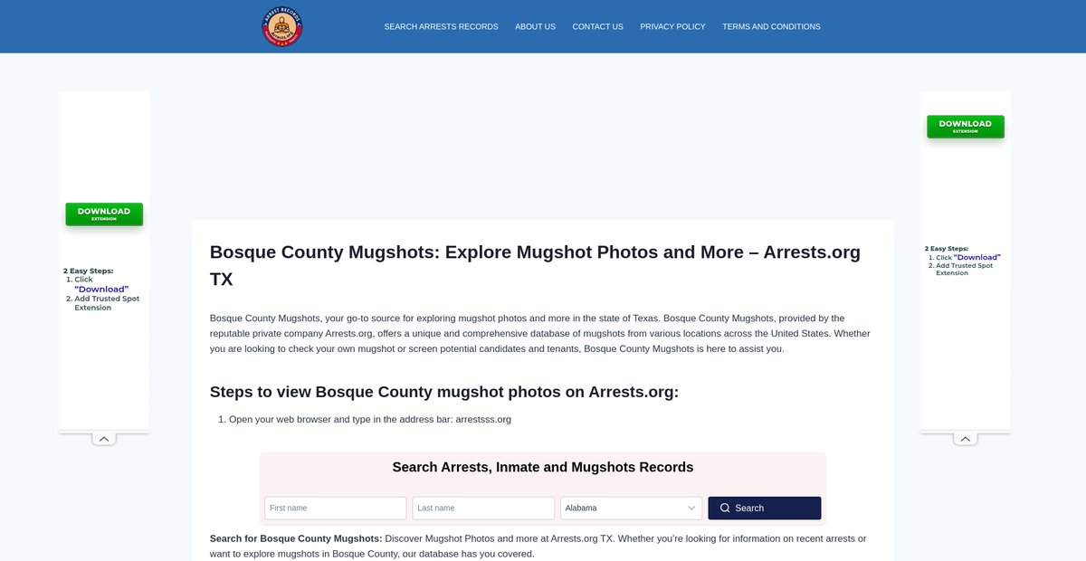 Preview of bosque-mugshots.arrests-org.com