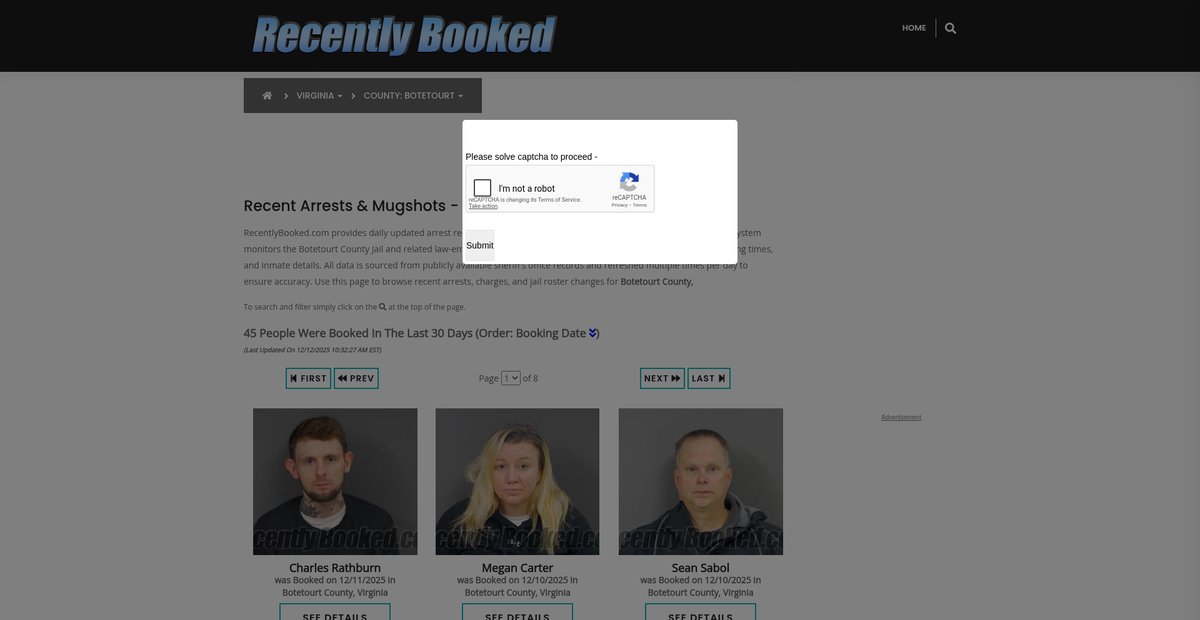 Preview of recentlybooked.com