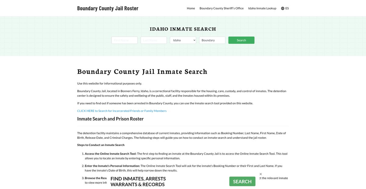 Preview of boundarycountyjail.org