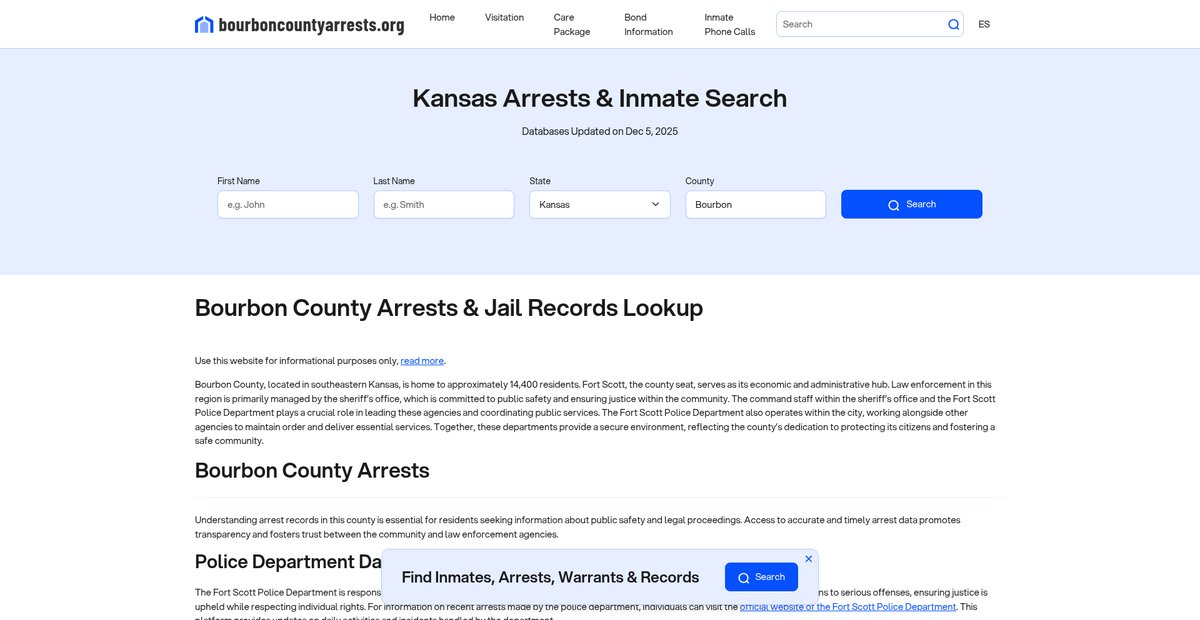 Preview of bourboncountyarrests.org