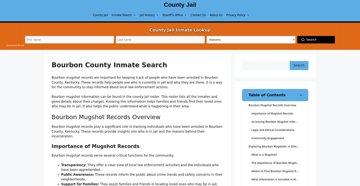 Preview of bourbon-mugshot-inmate-search.countyjail.org