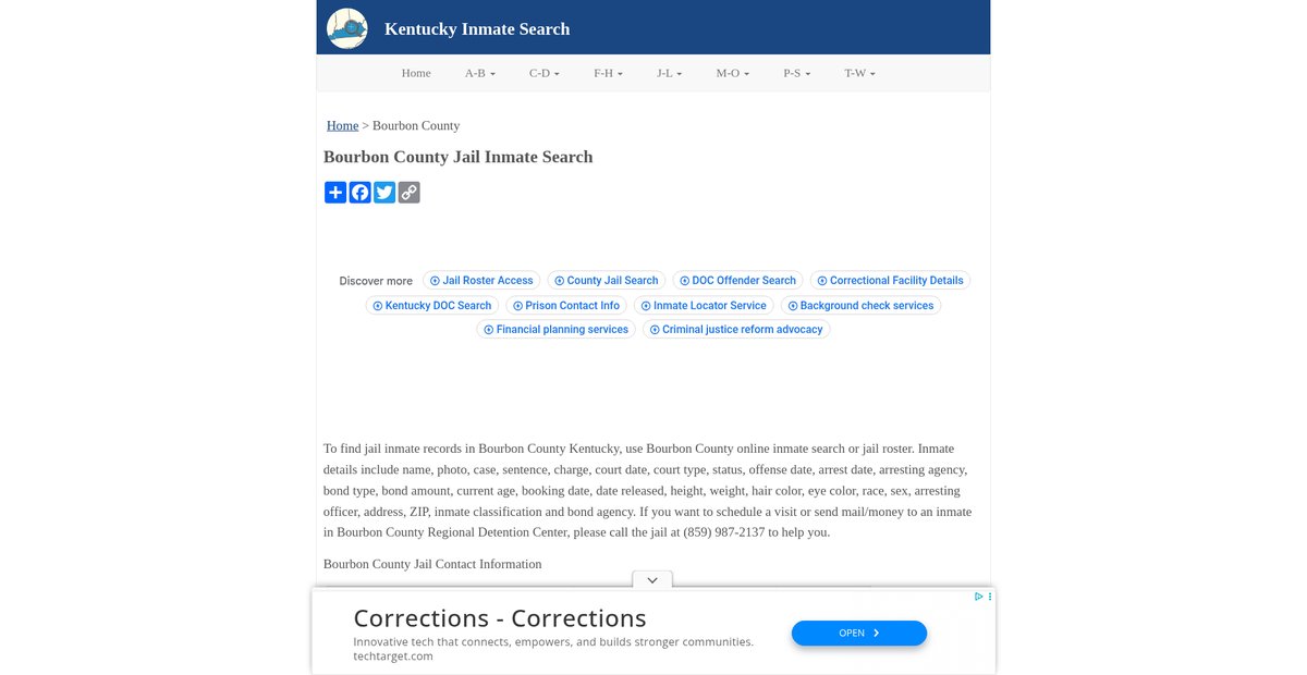Preview of inmatesearchky.org