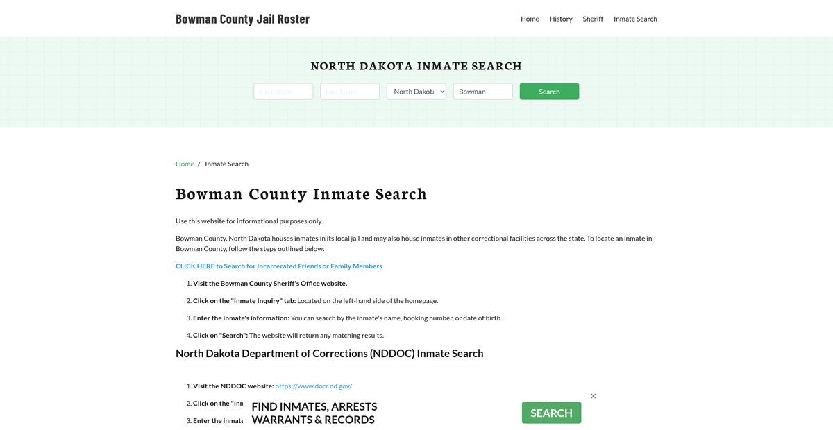 Preview of bowmancountyjail.org