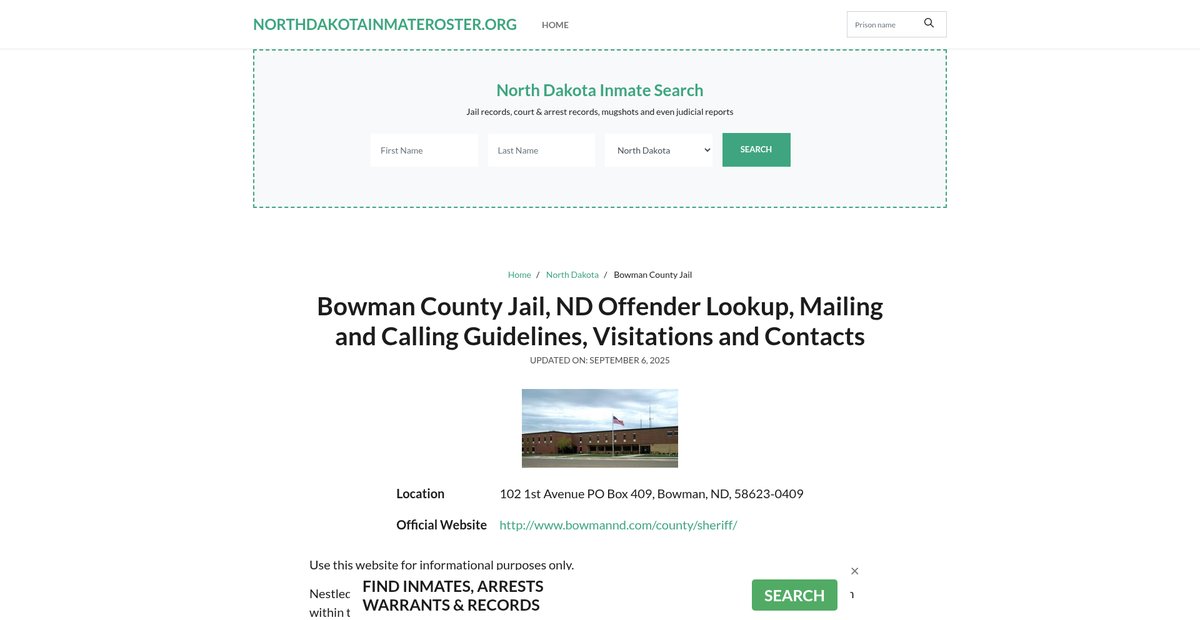 Preview of northdakotainmateroster.org