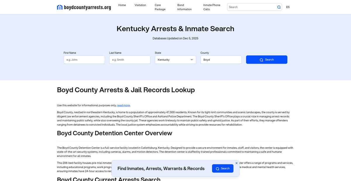 Preview of boydcountyarrests.org