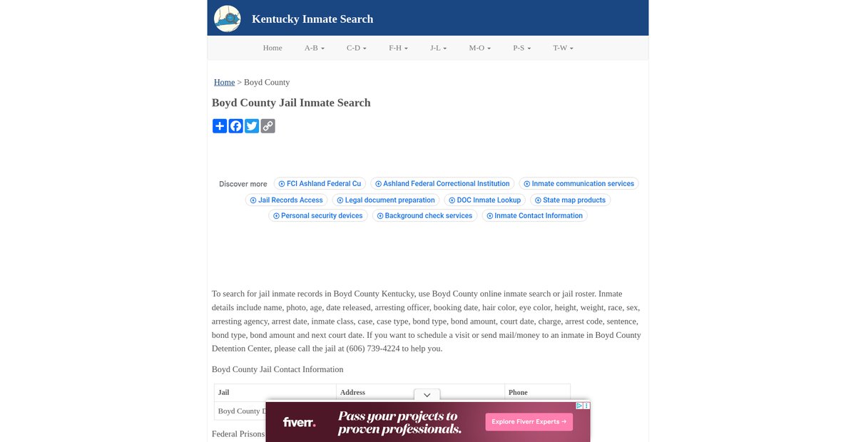 Preview of inmatesearchky.org