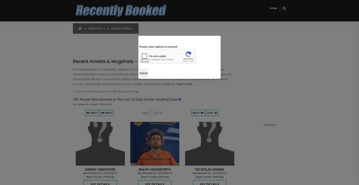 Preview of recentlybooked.com