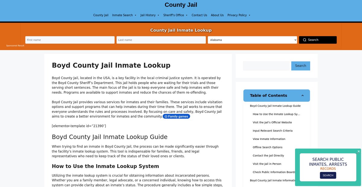 Preview of boyd.countyjail.org