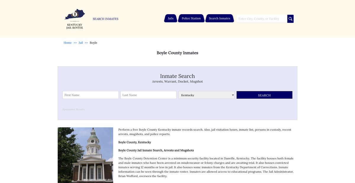 Preview of kentuckyjailroster.com