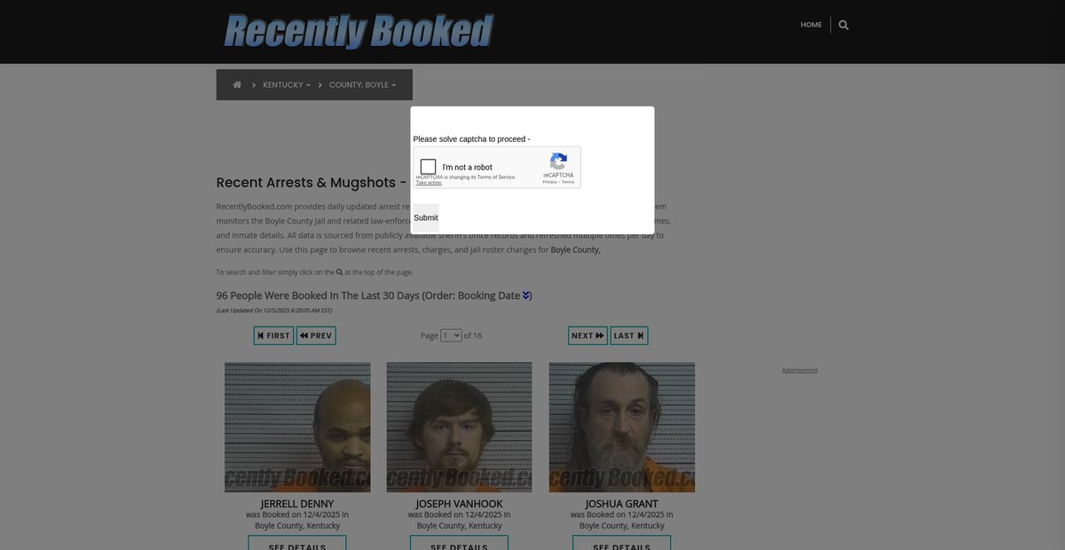 Preview of recentlybooked.com