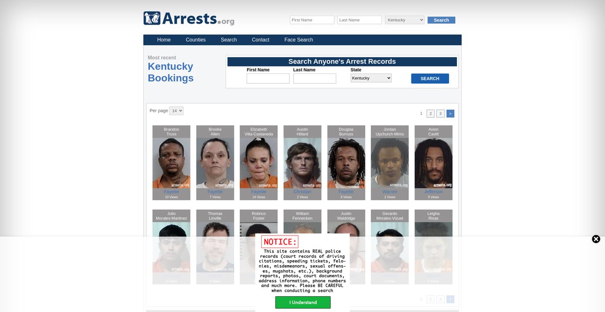 Preview of kentucky.arrests.org