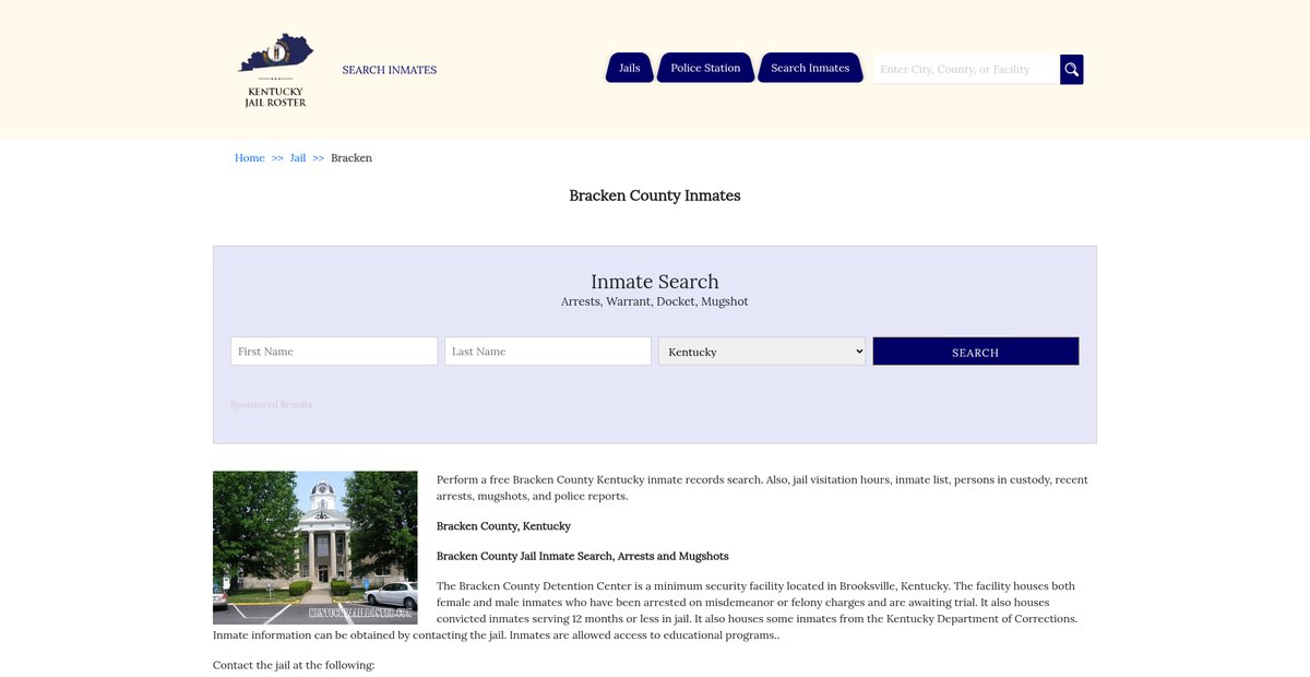 Preview of kentuckyjailroster.com
