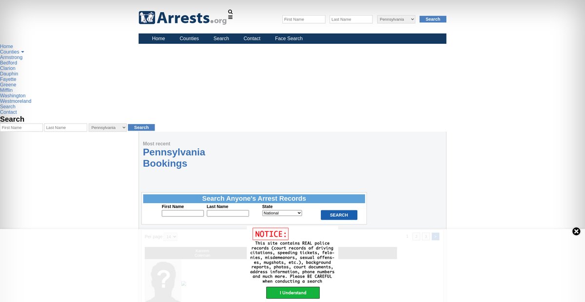Preview of pennsylvania.arrests.org