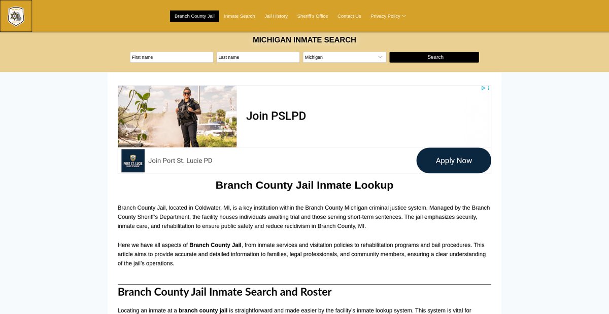 Preview of branchcountyjails.org