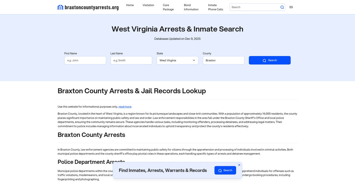 Preview of braxtoncountyarrests.org