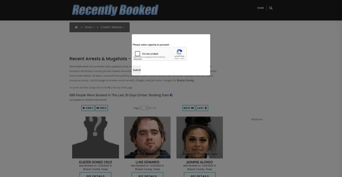 Preview of recentlybooked.com