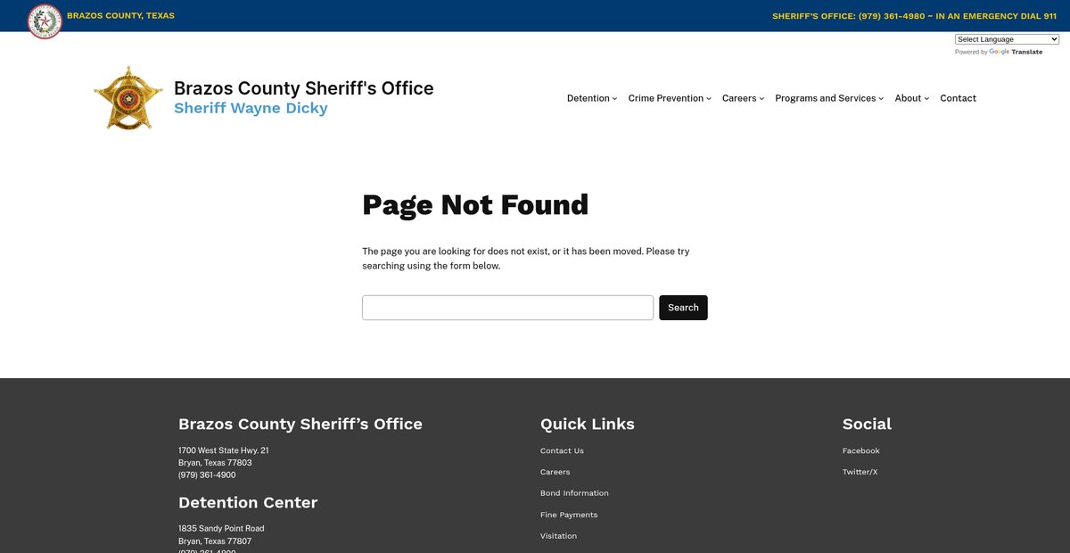 Preview of sheriff.brazoscountytx.gov