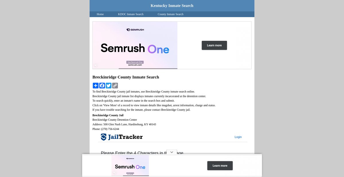 Preview of inmatesearchkentucky.org