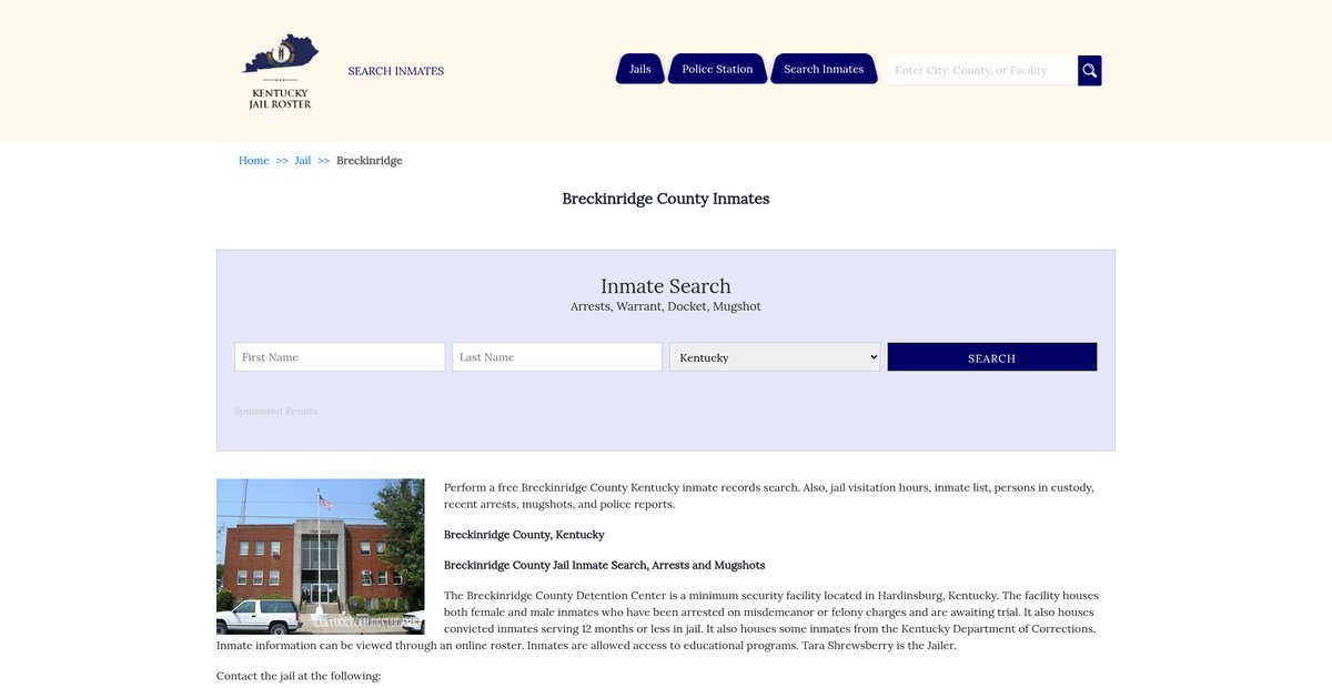 Preview of kentuckyjailroster.com