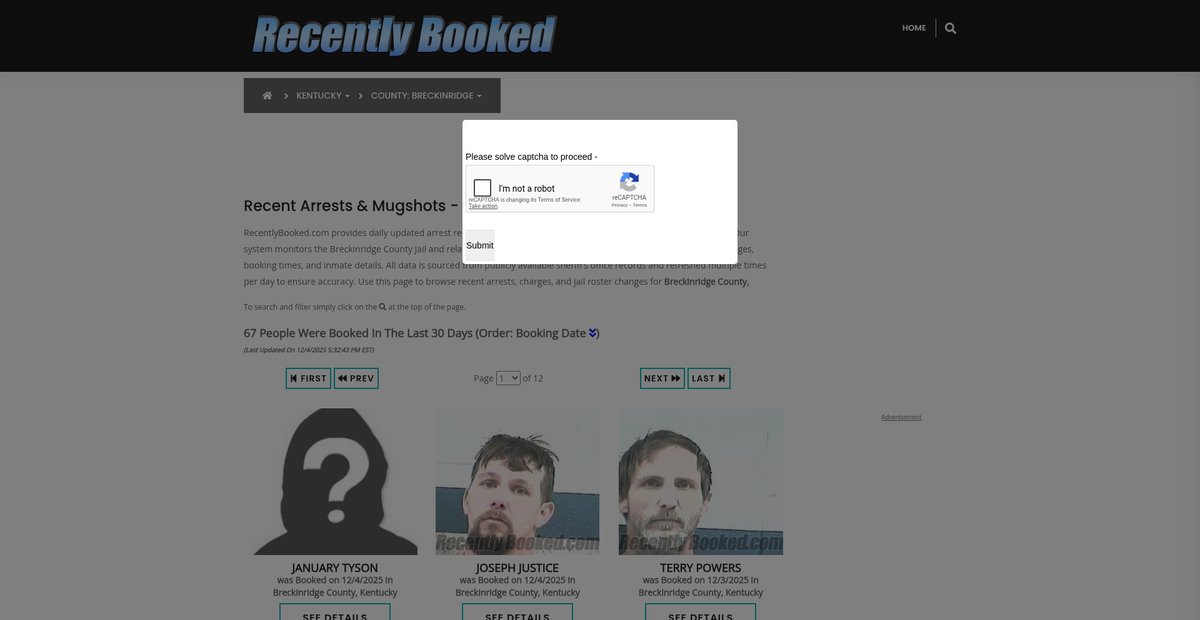 Preview of recentlybooked.com