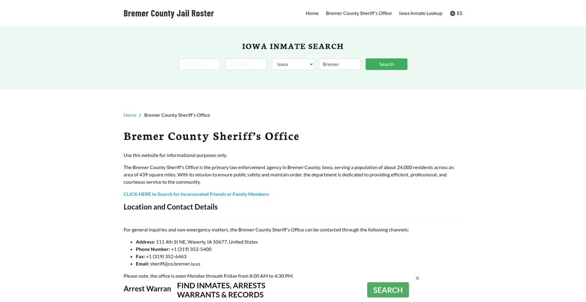 Preview of bremercountyjail.org