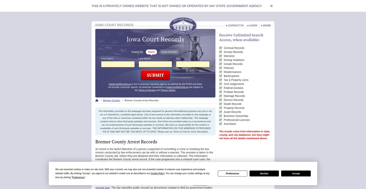 Preview of iowacourtrecords.us
