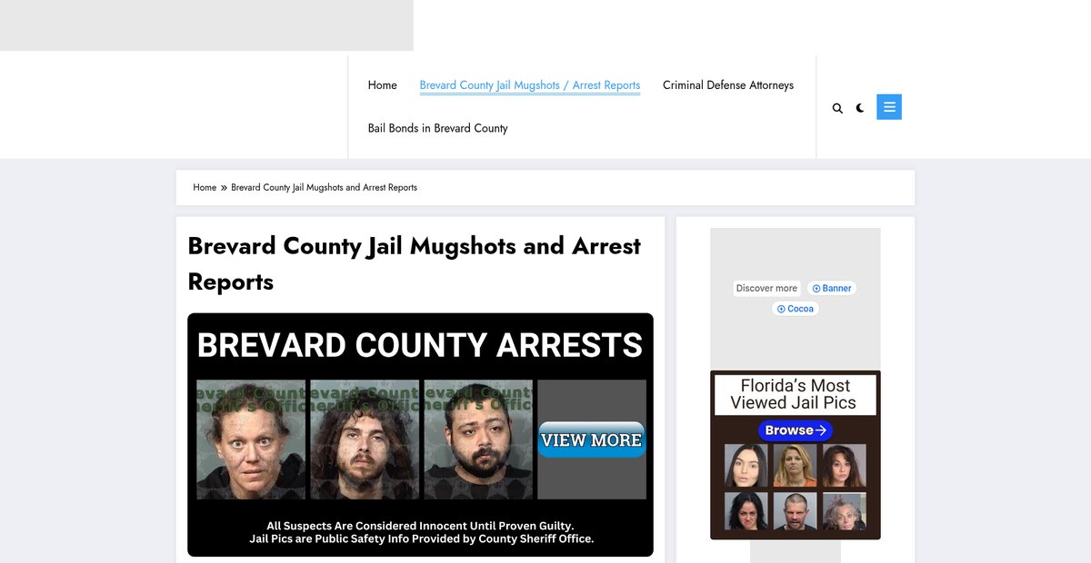 Preview of brevardcountyarrests.com