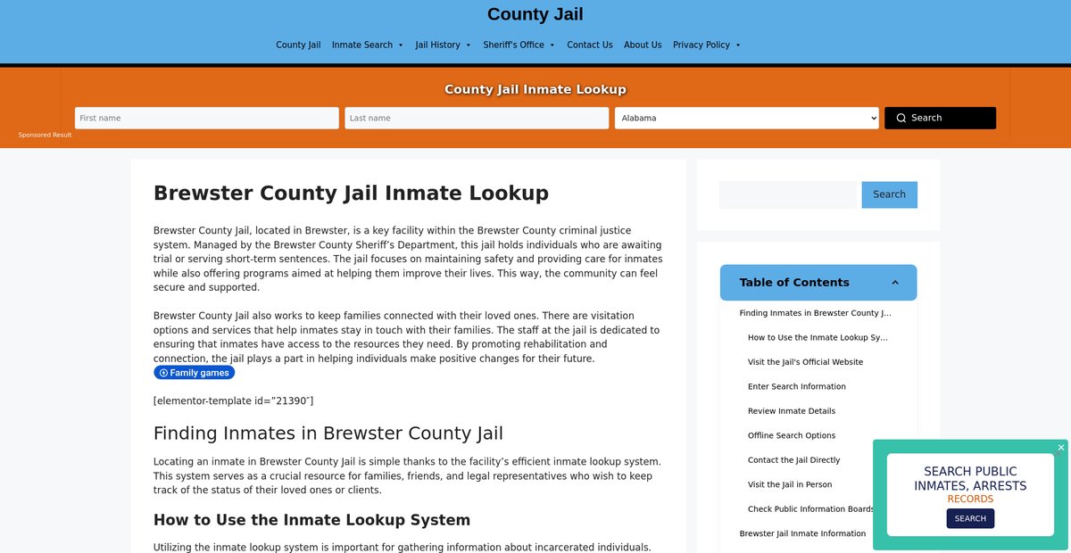 Preview of brewster.countyjail.org