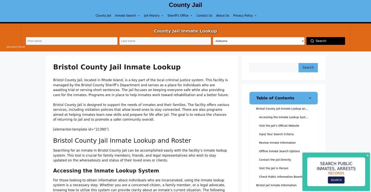 Preview of bristol.countyjail.org
