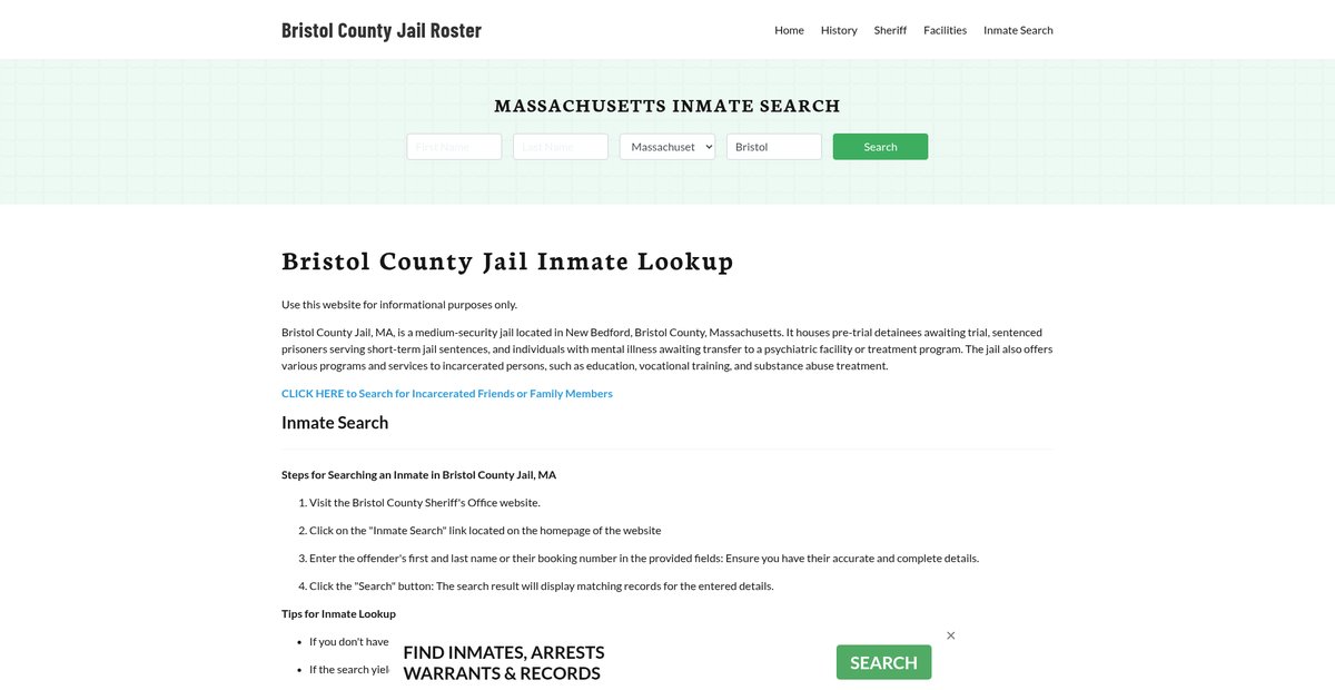Preview of bristolcountyjail.org