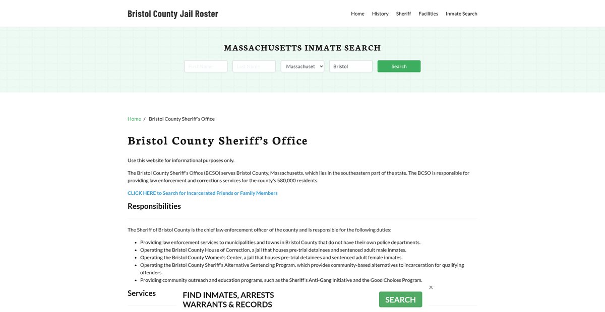 Preview of bristolcountyjail.org