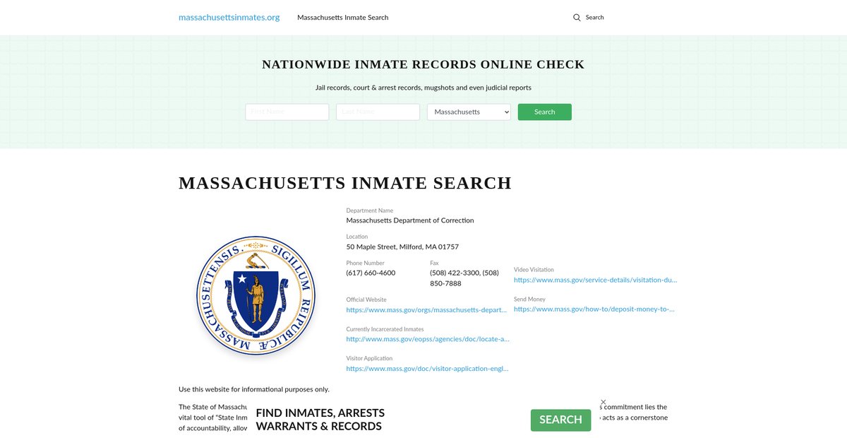 Preview of massachusettsinmates.org