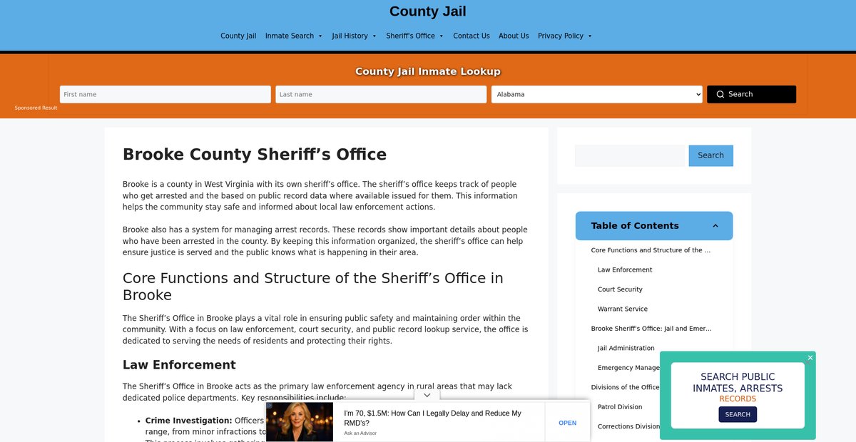 Preview of brooke-sheriff-arrest-warrants.countyjail.org