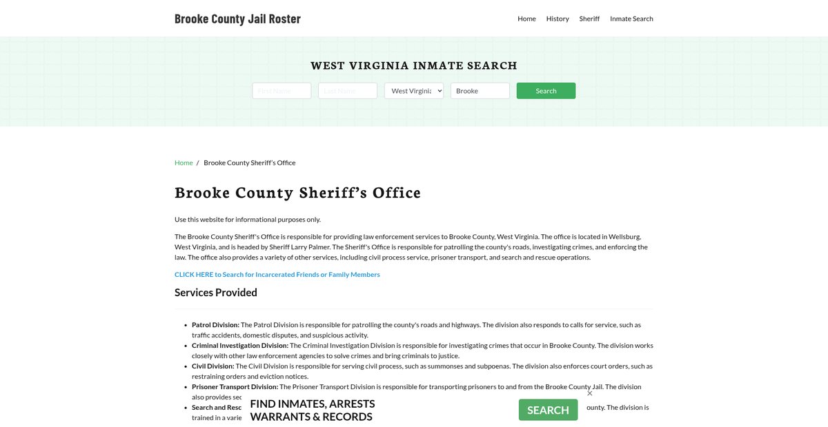 Preview of brookecountyjail.org