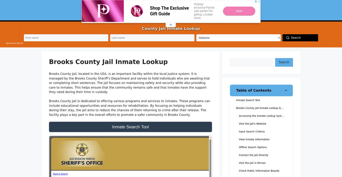 Preview of brooks.countyjail.org