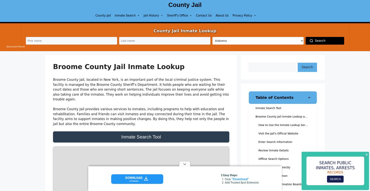 Preview of broome.countyjail.org