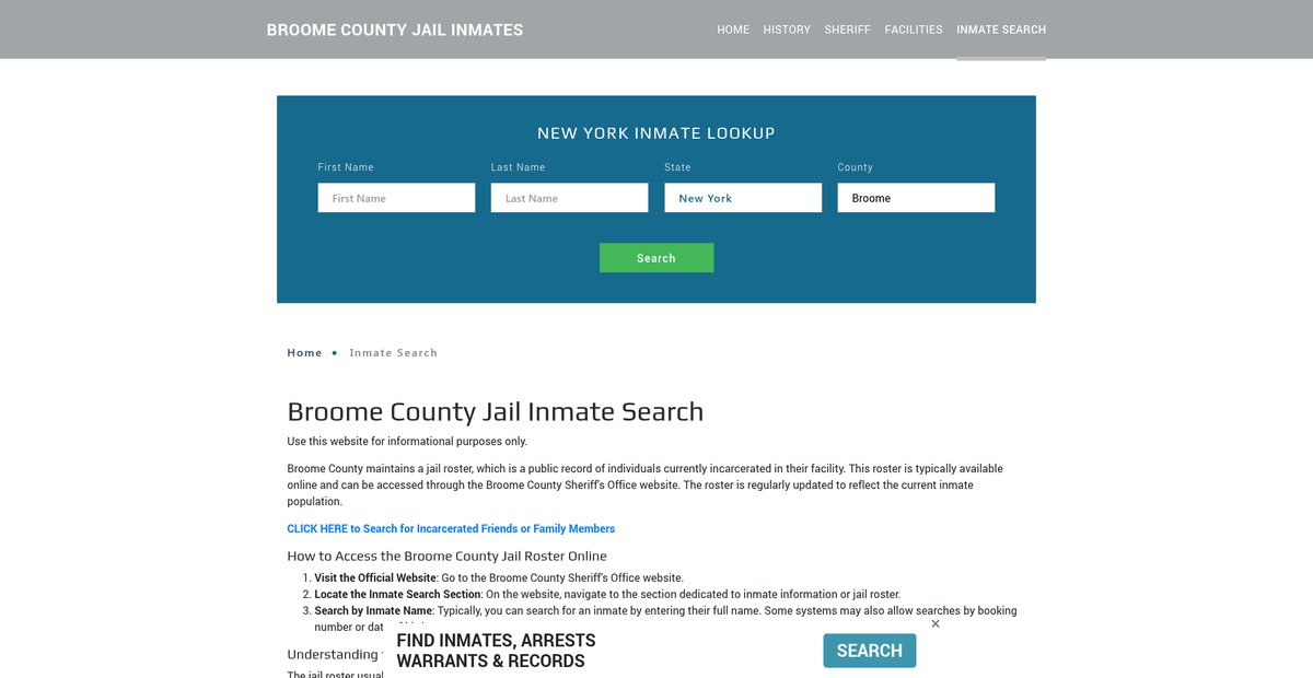 Preview of broomejailroster.org