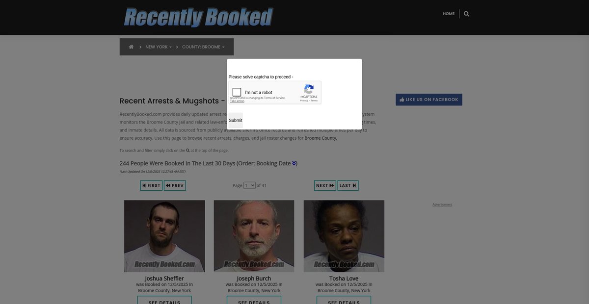 Preview of recentlybooked.com