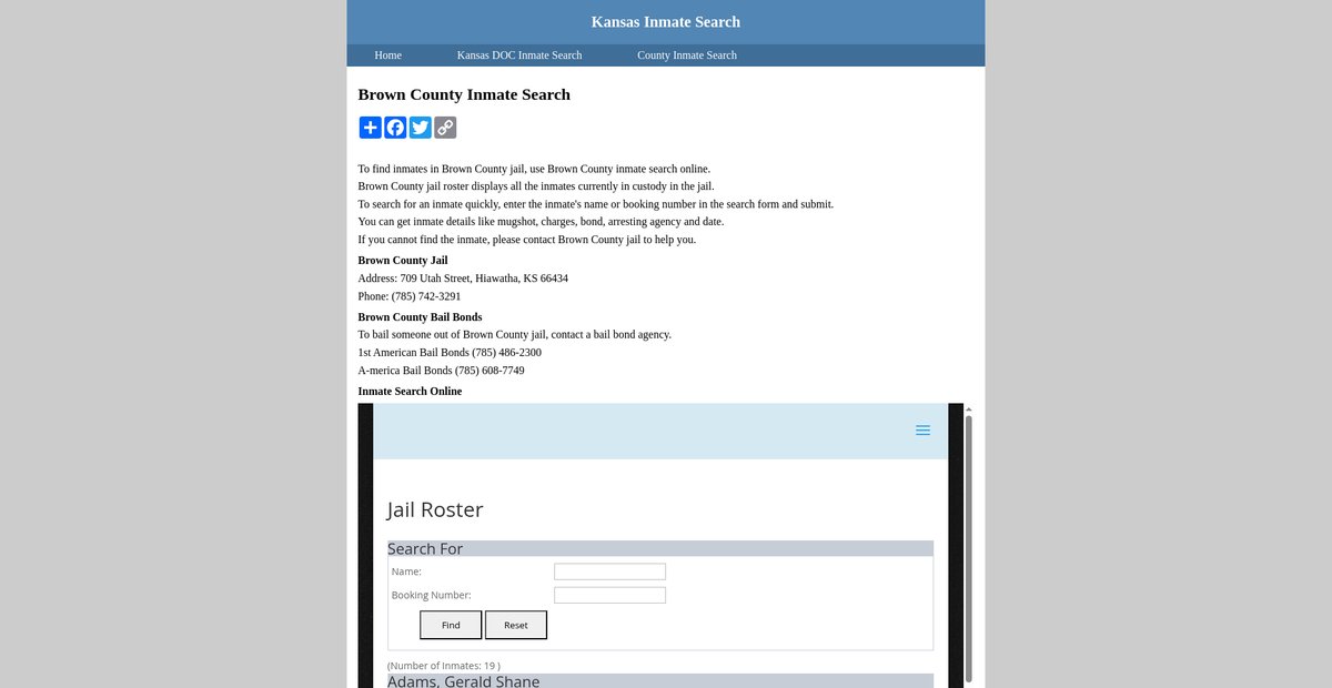 Preview of inmatesearchkansas.org