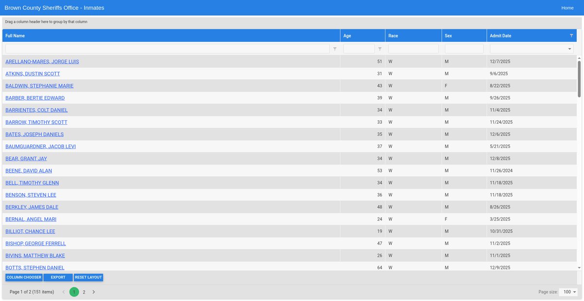 Preview of inmateroster.browncountytx.org