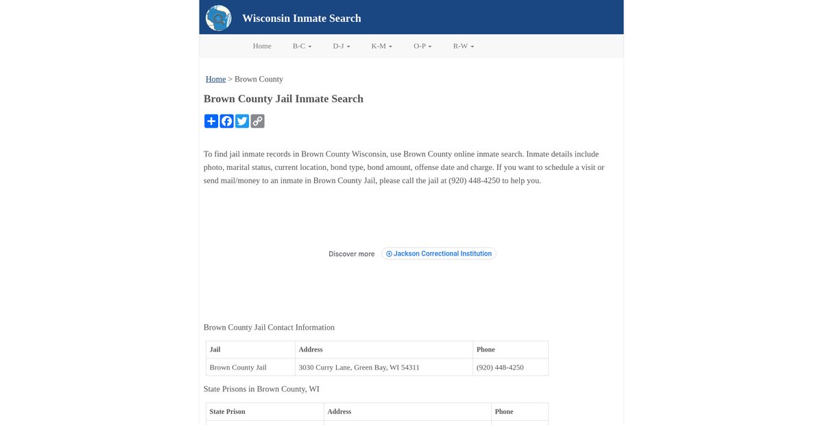 Preview of inmatesearchwi.org