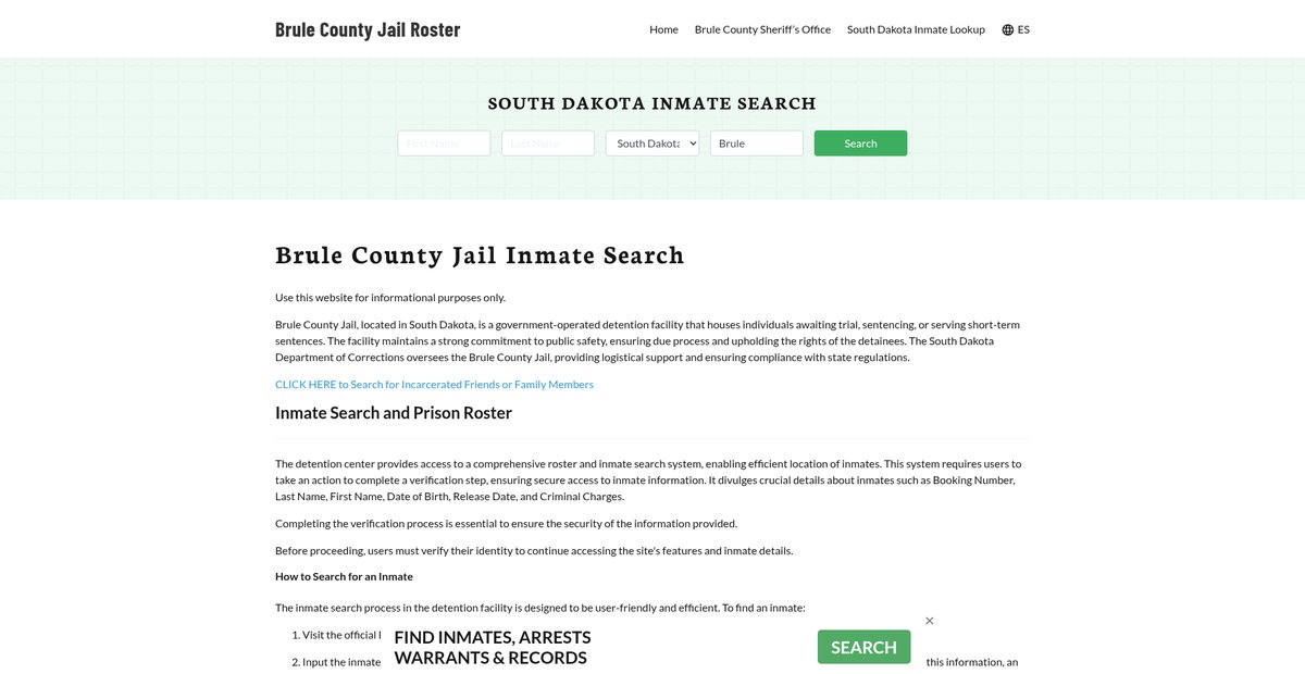 Preview of brulecountyjail.org