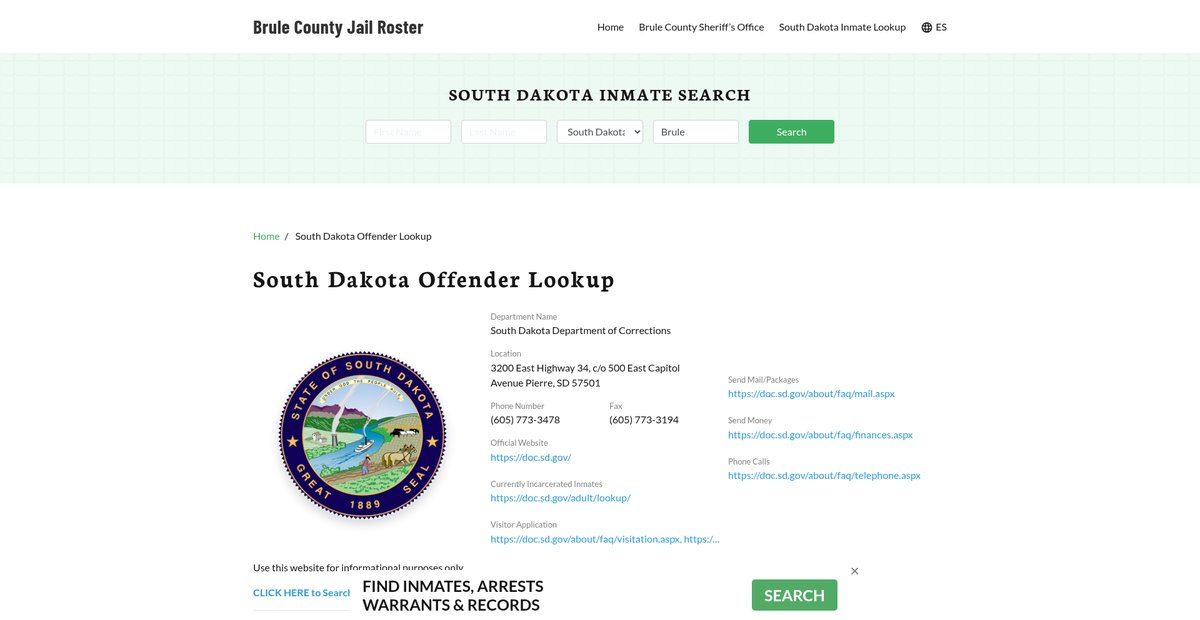 Preview of brulecountyjail.org