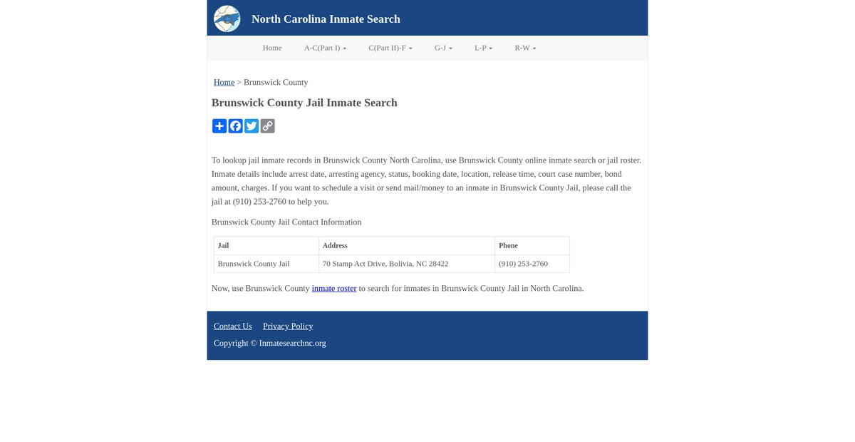 Preview of inmatesearchnc.org