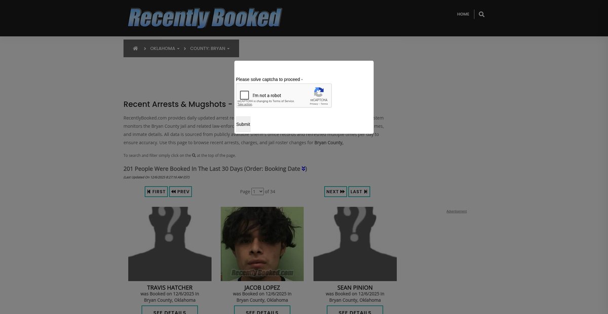 Preview of recentlybooked.com